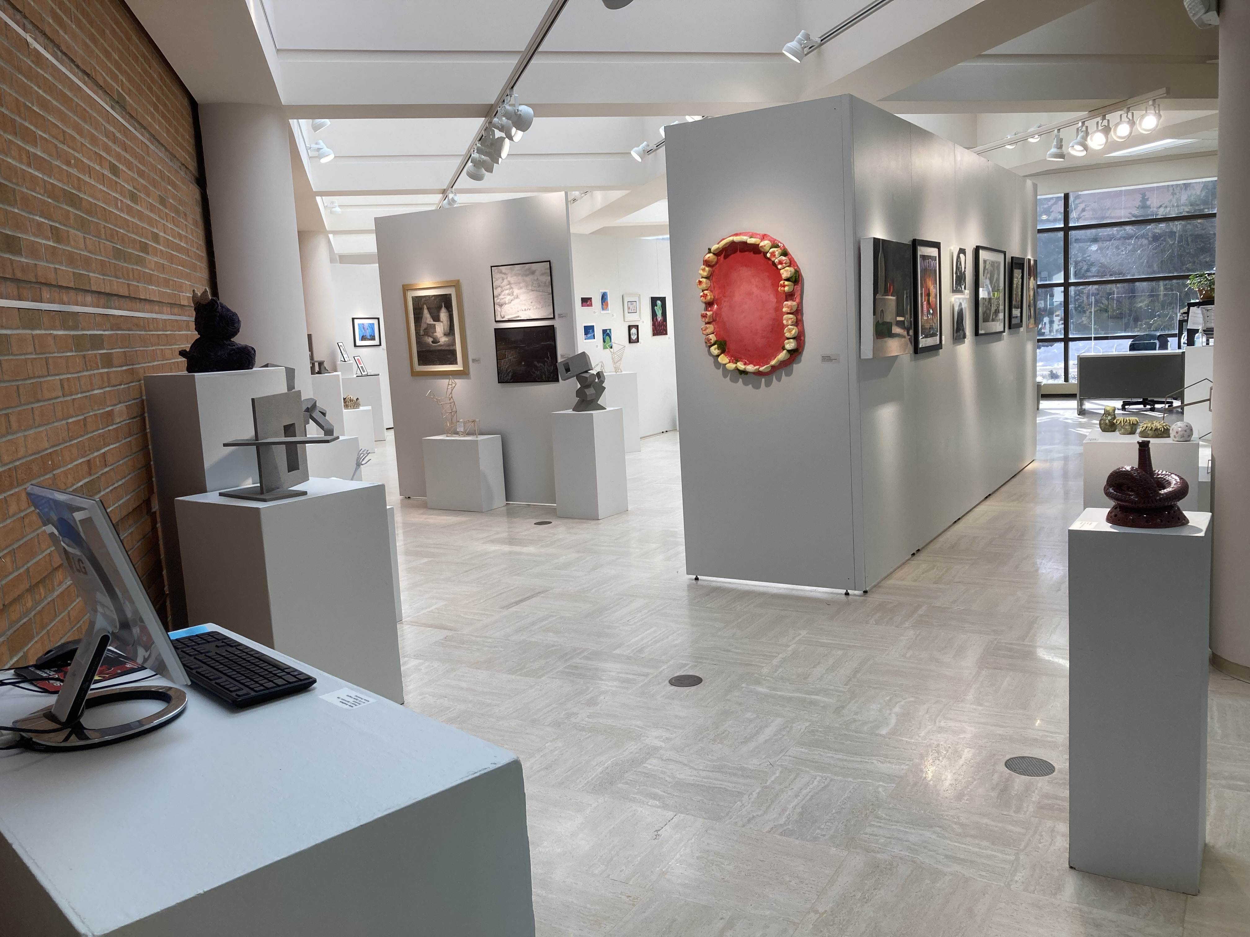 17th Annual Student Art Exhibition looking south various art works shown